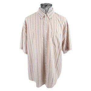 Sun River Wrinkle and Stain Resistant striped button front shirt Men's size XL